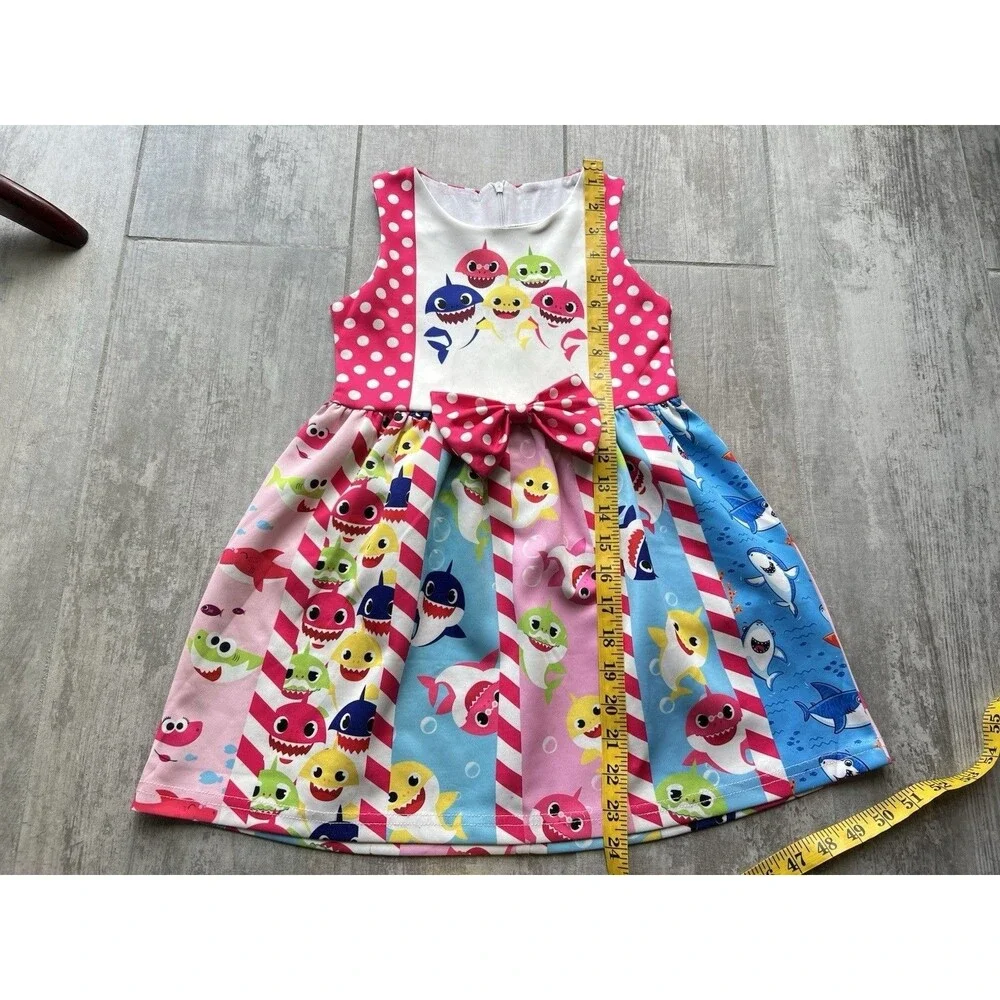 Los Angles Boutique Toddler Girls Summer BABY SHARK Sundress Cute Party Casual 5